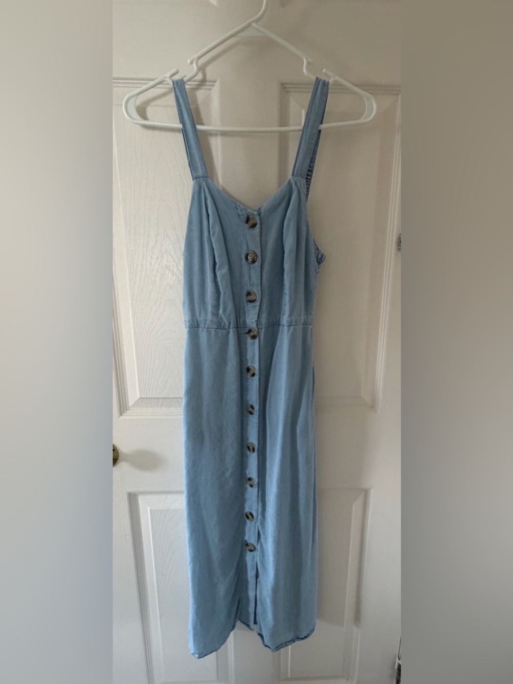 Light Blue Button-Front Sundress